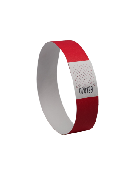 Wristbands Tyvek neon red 265x19mm