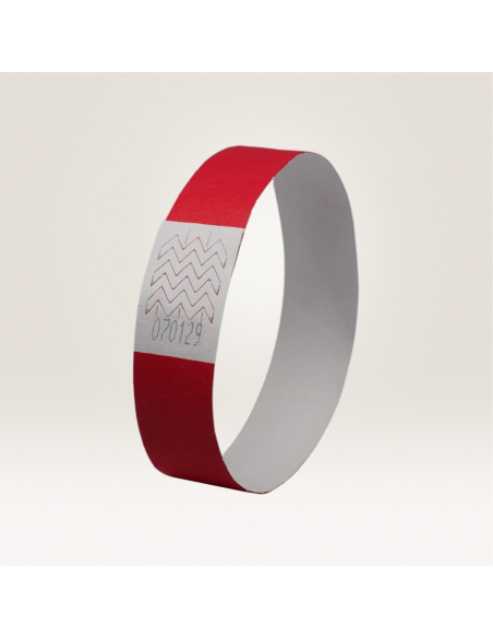 Wristbands Tyvek neon red 265x19mm