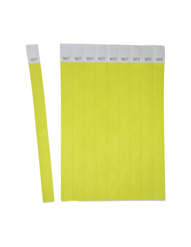 Wristbands Tyvek neon yellow 265x19mm