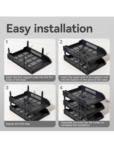 File Tray Deli 325mmx241mmx255mm Black