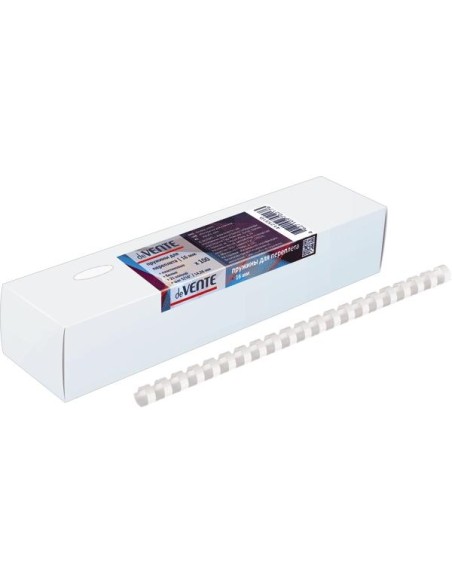 Köitespiraal deVENTE 16mm, plastik, valge