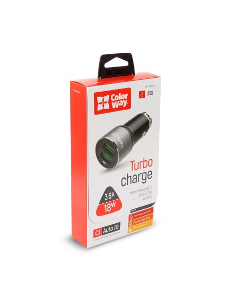 USB autolaadija Colorway CHA010 AutoID 3.6A (18W) must