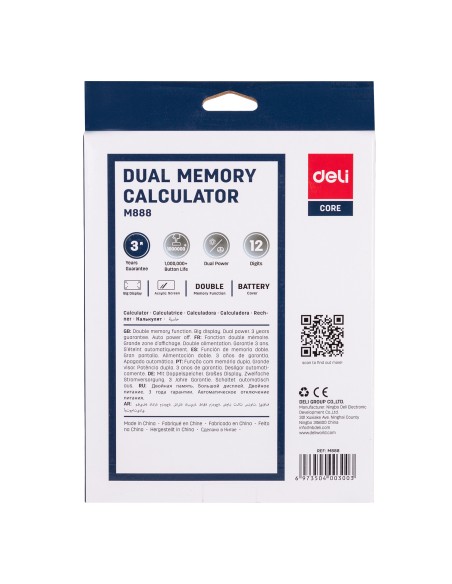 Lauakalkulaator DELI M888 12 numbrit