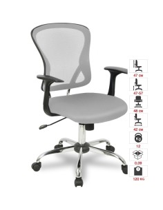 Office chair College with whole grey mesh 2