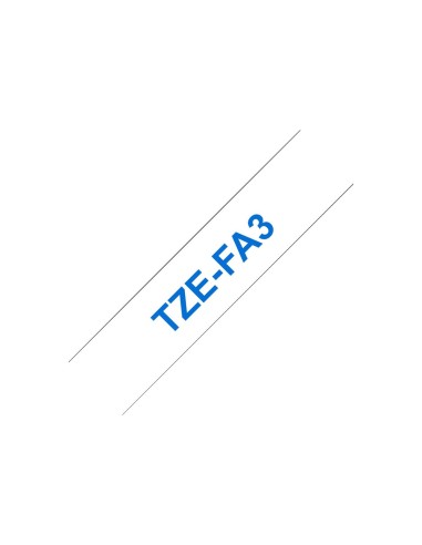 BROTHER TZEFA3 Textilband 12mm 3m white blue not laminiert