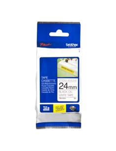 Kleepkirjalint Brother TZe-S251 24mm x 8m must kiri valgel tugeva liimiga (P)