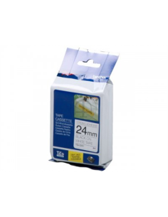 Kleepkirjalint Brother TZe-S251 24mm x 8m must kiri valgel tugeva liimiga (P) 2