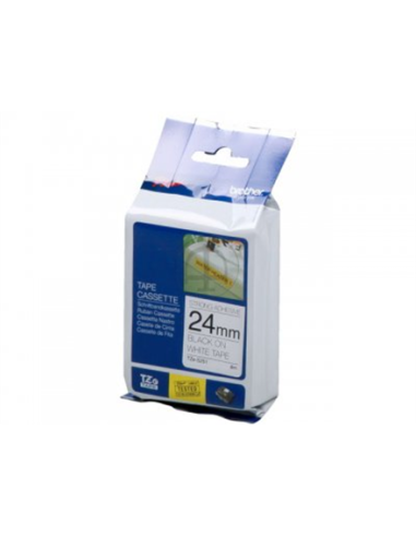 Lamineeritud lint Brother TZe-S251, Black on White, Ülitugeva Liimiga