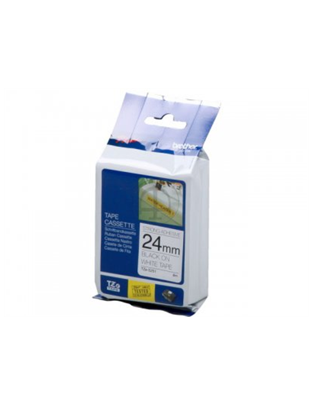 Lamineeritud lint Brother TZe-S251, Black on White, Ülitugeva Liimiga