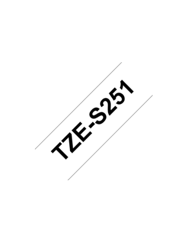 Kleepkirjalint Brother TZe-S251 24mm x 8m must kiri valgel tugeva liimiga (P)
