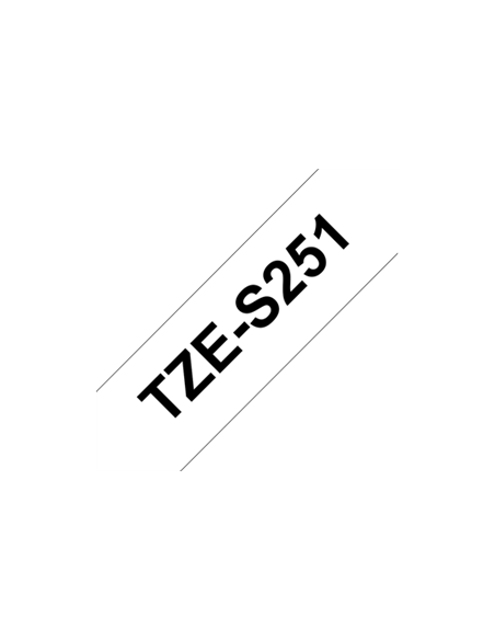 Kleepkirjalint Brother TZe-S251 24mm x 8m must kiri valgel tugeva liimiga (P)