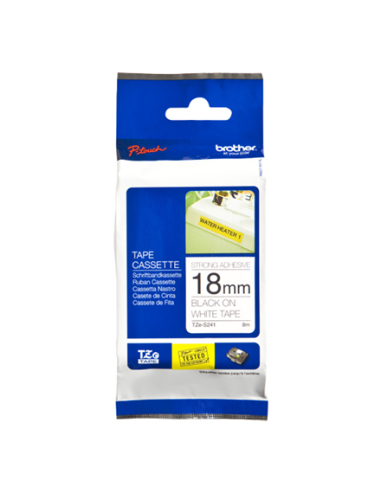 Etiketilint Brother TZe-S241, Black on White, Eriti Tugeva Liimiga