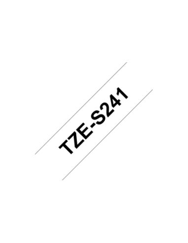 Kleepkirjalint Brother TZe-S241 18mm x 8m must kiri valgel tugeva liimiga (P)