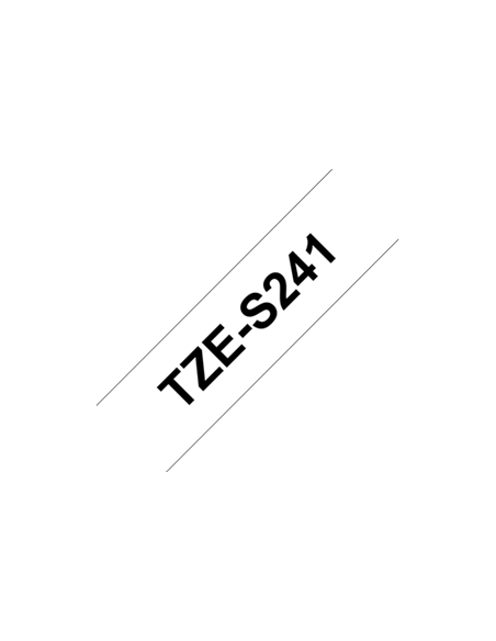 Kleepkirjalint Brother TZe-S241 18mm x 8m must kiri valgel tugeva liimiga (P)