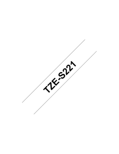 Label Brother TZe-S221 9mm x 8m black on white extra strong adhesive