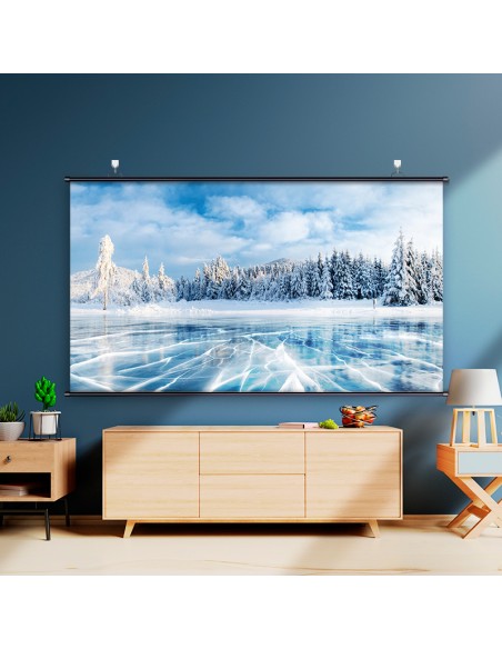 Ekraan DELI seinale ja lakke 197x148cm, must raam