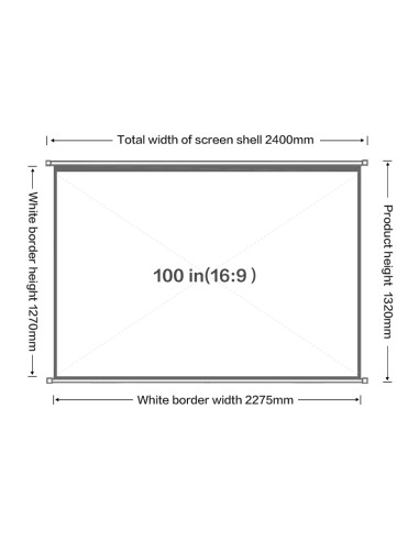 Projector and its accessories Deli 100´(Diagonal length);Screen ratio: 16:9；Size: 19 Deli