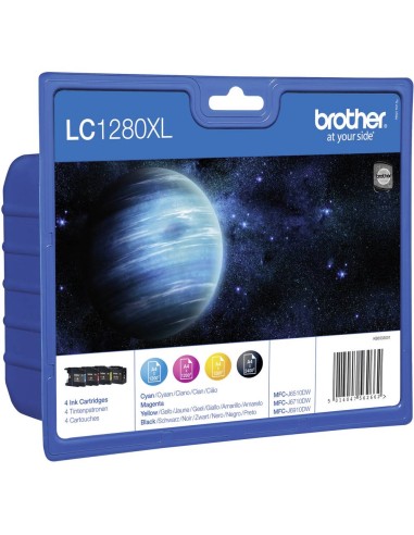 Brother LC1280XL Multipack Ink Cartridge, Black, Cyan, Magenta, Yellow