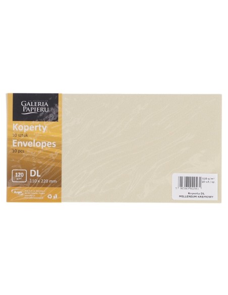 Envelope DL Millenium cream P, 120g/m2, 10 pcs/pack