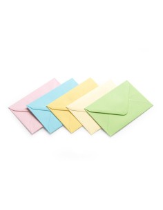 Envelope 70x100mm Mix colours pastell K, 130g/m2, 50 pcs/pack