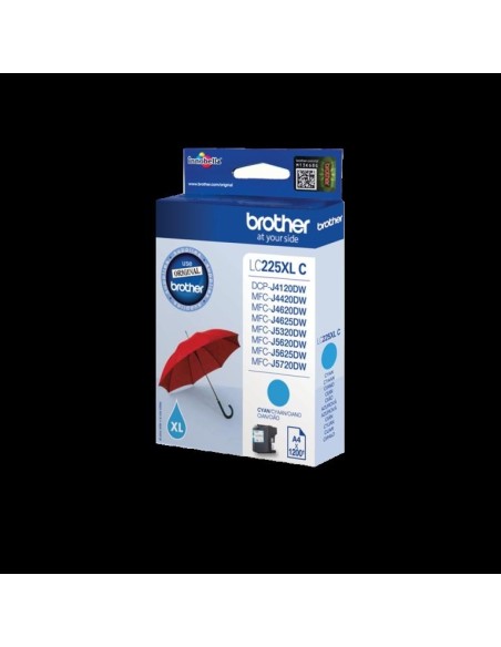 Tindikassett Brother LC225XLC, Cyan, High-Yield