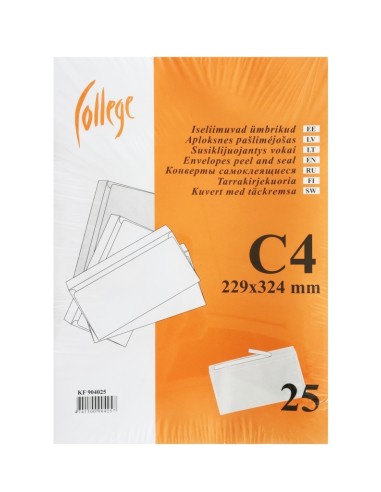 Ümbrik C4 College 229x324mm 25tk/pk