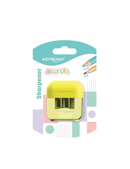 KEYRAOD Jelly Gel collection 1pc 2-hole sharpener with Jelly Gel design/blister card
