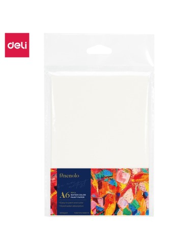 A6 Watercolor Paper DELI A6, 300g, 16ps/bag White