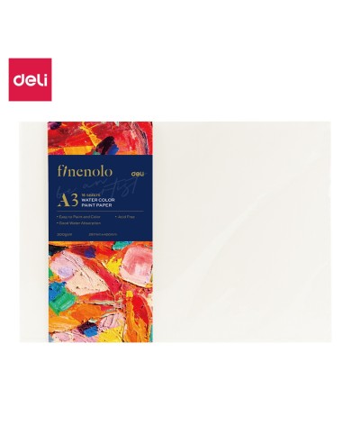 A3 Watercolor Paper DELI 16 sheets, 300g/m2, 29.7cm*42cm White