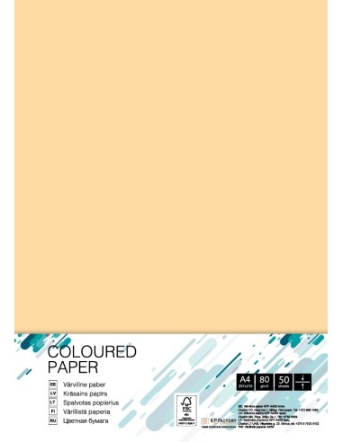 Colored paper College A4/50 sheets, Chamois CH32, 80g/m2