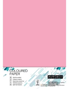 Colored paper College A4/50 sheets, Pink PI25, 80g/m2