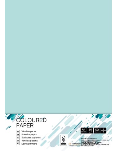 Colored paper College A4/50 sheets, Blue BL29, 80g/m2