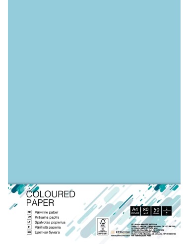 Colored paper College A4/50 sheets, Iceblue OBL70, 80g/m2