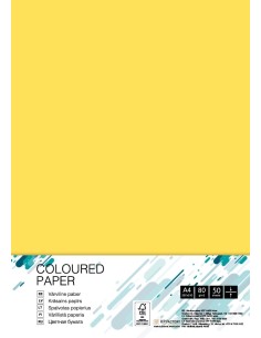 Colored paper College A4/50 sheets, Canary Yellow CY39, 80g/m2