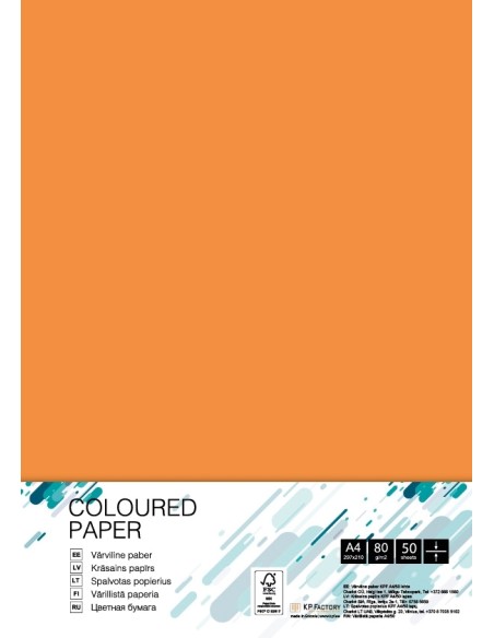 Colored paper College A4/50 sheets, Mandarin MO15, 80g/m2