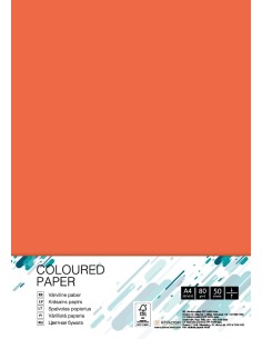 Colored paper College A4/50 sheets, Orange OR43, 80g/m2