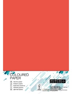 Colored paper College A4/50 sheets, Brick Red ZR09, 80g/m2
