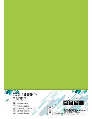 Colored paper College A4/50 sheets, Lime Green LG46, 80g/m2