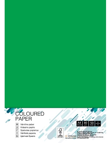 Colored paper College A4/50 sheets, Dark Green DG47, 80g/m2