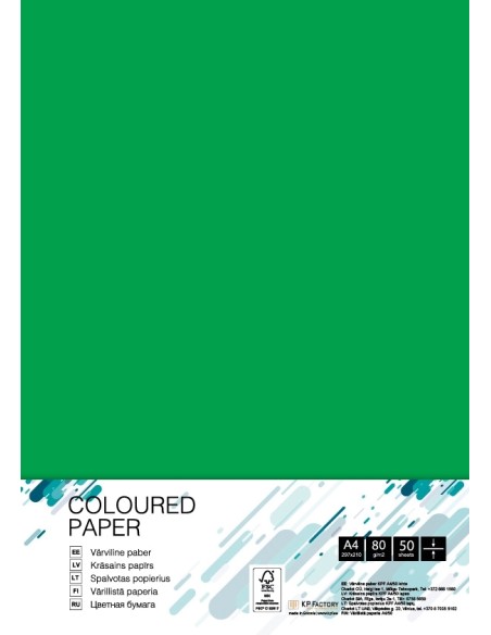 Colored paper College A4/50 sheets, Dark Green DG47, 80g/m2