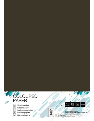 Colored paper College A4/50 sheets, Black B100, 80g/m2