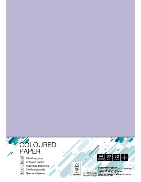 Colored paper College A4/50 sheets, Lavender LA12, 80g/m2