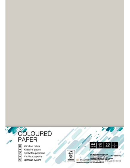 Colored paper College A4/50 sheets, Grey GR21, 80g/m2