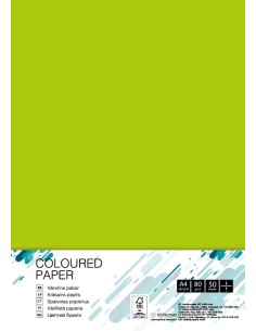 Colored paper College A4/50 sheets, Neon Green, 80g/m2
