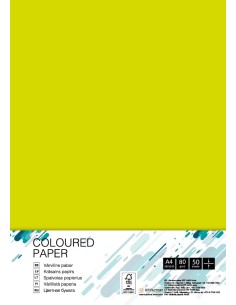 Colored paper College A4/50 sheets, Neon Yellow, 80g/m2