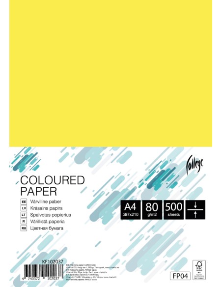 Koopiapaber College A4/80g/500L, kollane
