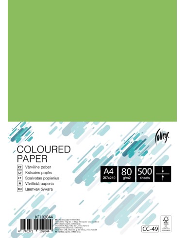 Colored paper College A4/500 sheets, grass green, 80g/m2