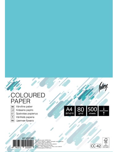 Colored paper College A4/500 sheets, light blue, 80g/m2