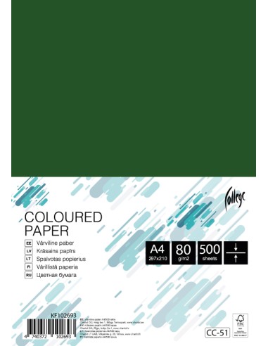 Koopiapaber College A4/80g/500L,tumeroheline