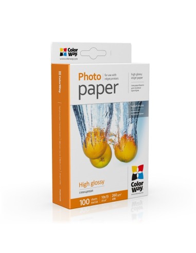 Photo paper ColorWay high glossy 260g/m, 10x15, 100pc